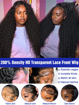 40 42 Inch Deep Wave 13x4 13x6 Hd Lace Front Wig For Black Women Transparent Hd Swiss Lace 300% High Density Water Wave Full Lace Frontal Wig Bouncy Jerry Culry Human Hair Glueless Wigs Malaysia Virgin Raw Wet and Wavy Preplucked Hairline Bleached Knots