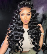 250% 30 40Inch Human Hair 13x6 HD Lace Frontal Wig Brazilian Loose Deep