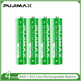 PUJIMAX Smart AA/AAA Lithium Battery Charger Charging 4 AA+4 AAA Rechargeable Li-ion Batteries With High Capacity Battery SET
