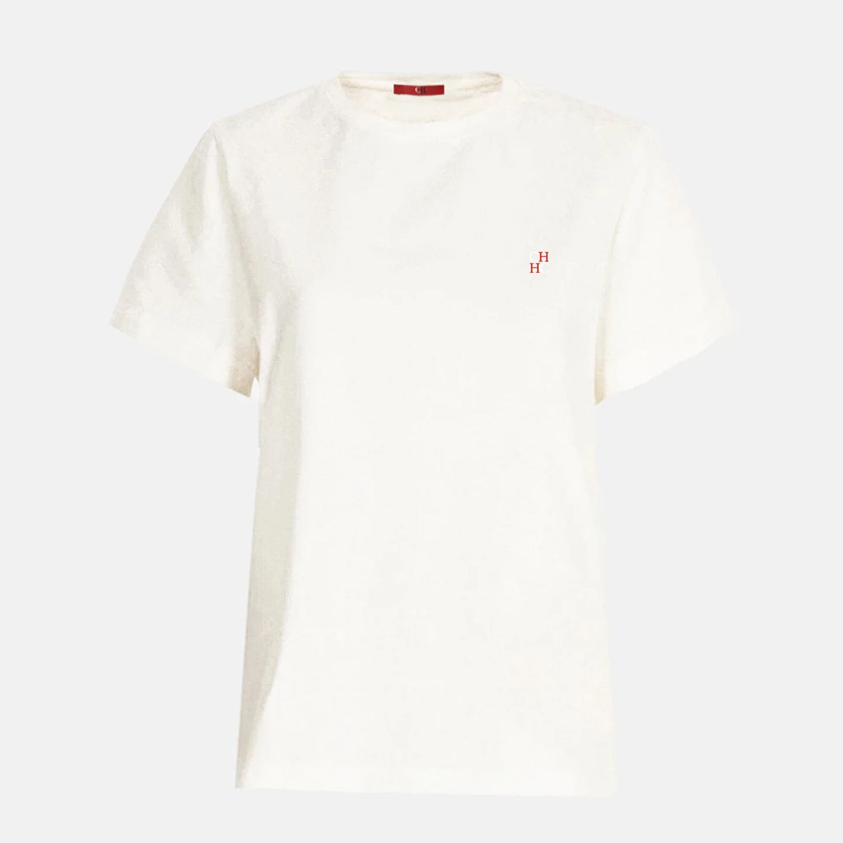 CH Women's Crew Neck T Shirt Mini Letter Print Short Sleeve Soft Cotton Slim Fit Daily Wear Casual Fashion Tops