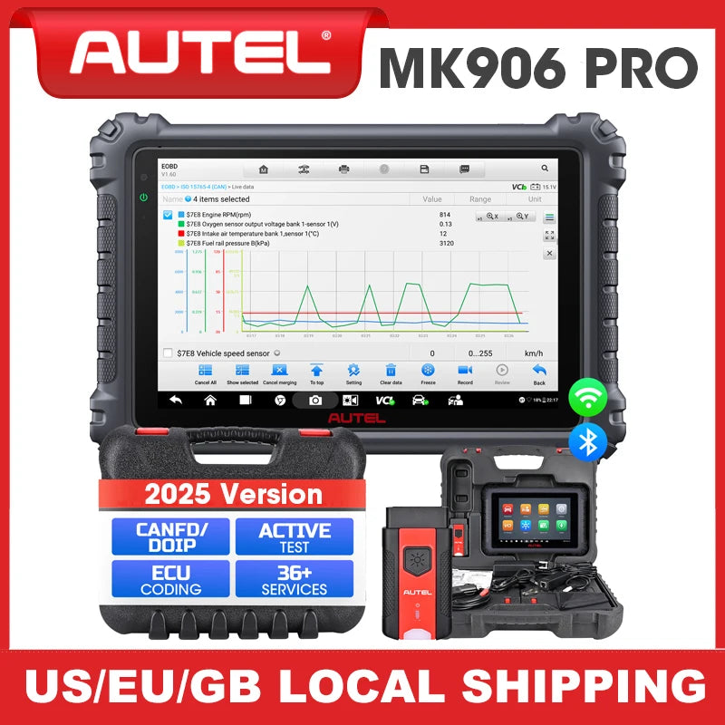 Autel MaxiCOM MK906PRO Car Diagnostic Scan Tools Automotive OBD2 Scanner ECU Coding CAN FD DoIP PK MK906BT MS906PRO