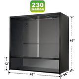 Large 230 Gallon Reptile Enclosure, 48x24x46, Tall Terrarium for Bearded Dragons and Ball Pythons, Front-Opening Glass Door, Com