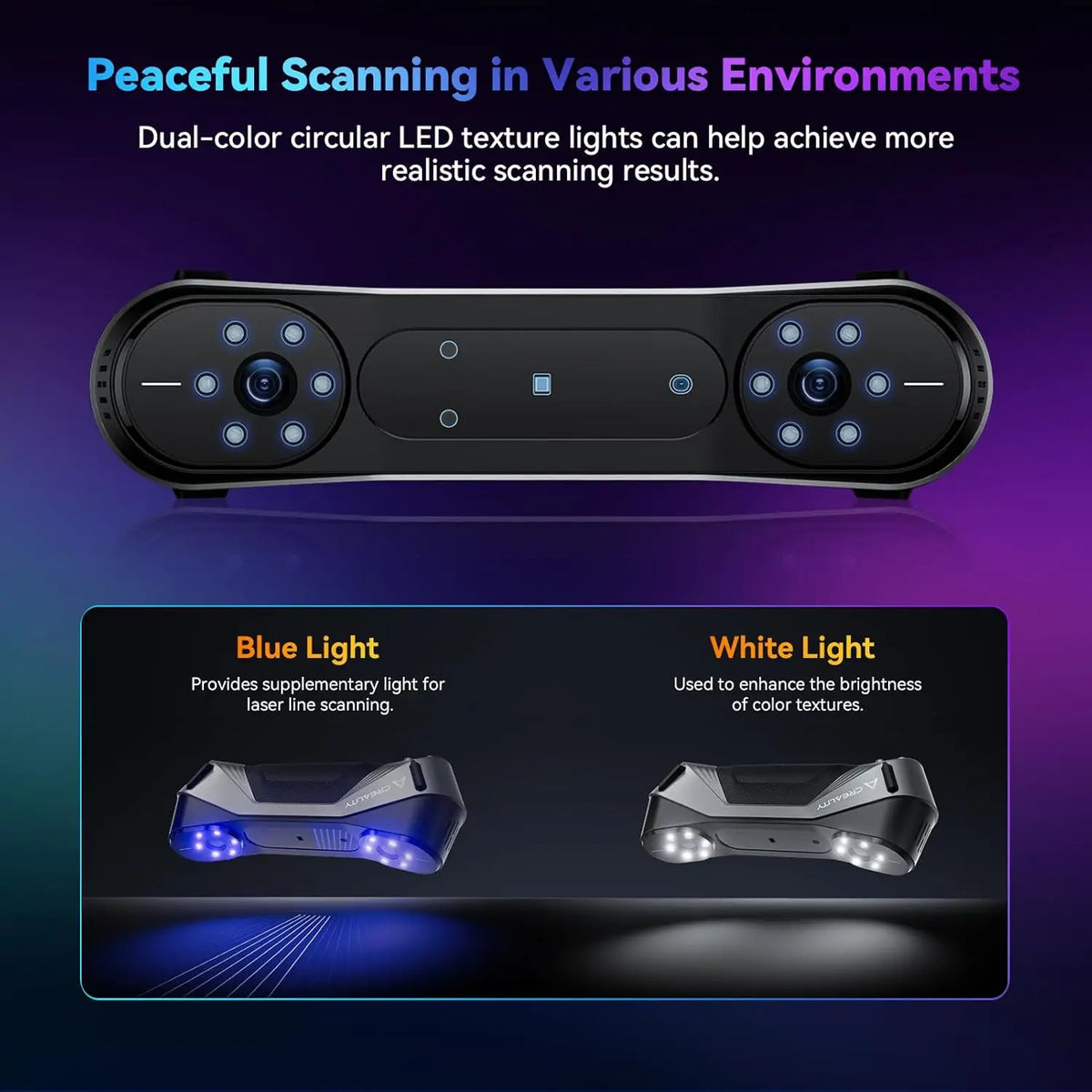 Creality 3D Scanner CR-Scan Raptor 0.02 mm Accuracy Multiple-line Blue & NIR Consumer 3D Scanner Scanning Up to 60FPS Scanning