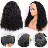 Burmese Curly Wig Human Hair 12A Brazilian Virgin Jerrry Curly Half Wig Human Hair 3In1 Seamless Flip Over Glueless Wear and Go