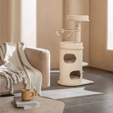 Nordic Minimalist Cat Tree Modern Solid Wood Space-Saving Cat Tree Toy Comfortable Furniture & Scratchers Rascador Gatos FYCT