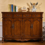 Country house brown walnut light yellow activity baffle multi-layer shoe cabinet entrance side cabinet