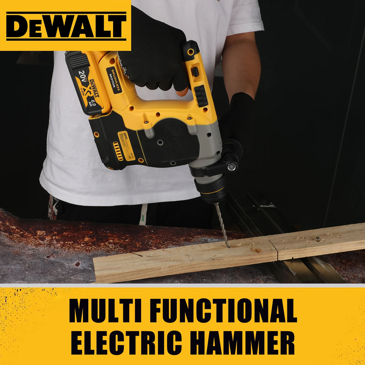 20V 6.0Ah DEWALT DCH273 Cordless Rotary Hammer, SDS-Plus Brushless 2.1J Heavy Duty Drill for Construction Concrete