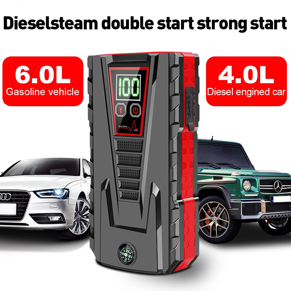 99800mAh Car Power Bank Portable Car Jump Starter Booster Charger 12V Starting Device Petrol Diesel Car Emergency Booster