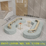 Creative S-shaped library bookcase integrated curved sofa picture book library school storage multi-functional rest area