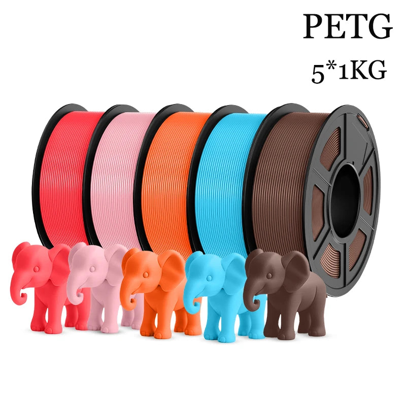 TECBEARS PETG 3D Printer Filament 5KG 1.75mm petg Multi color combination set FDM 3D Printer Materials DIY Gift From US UK DE