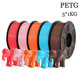 TECBEARS PETG 3D Printer Filament 5KG 1.75mm petg Multi color combination set FDM 3D Printer Materials DIY Gift From US UK DE