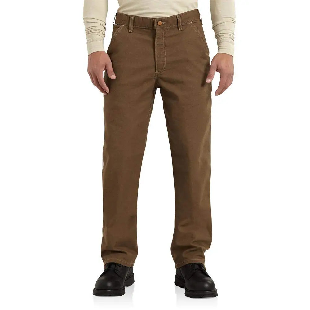 Carhartt Men's Flame-Resistant Washed Duck Work Dungaree Pants