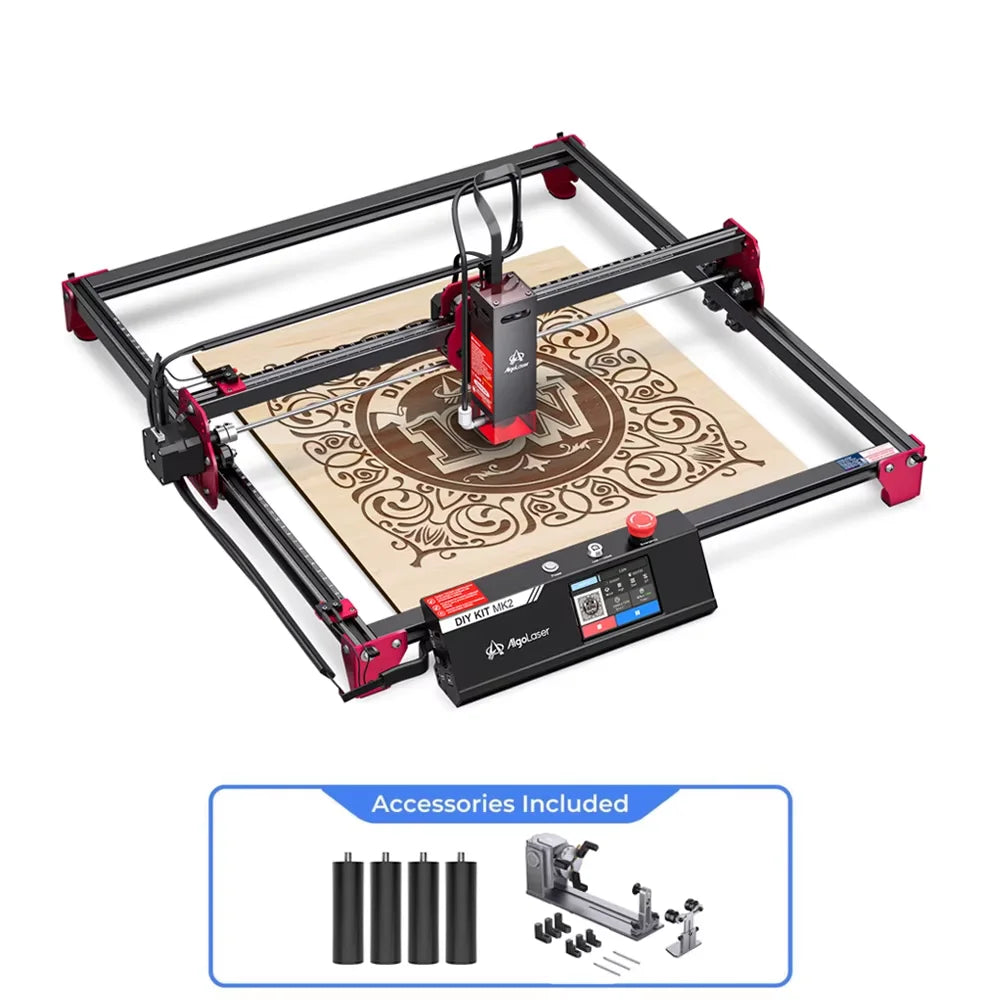 Algolaser DIY KIT MK2 10W Table CNC Laser Cutter Engraver 3.5” Touch Scree Phone&WiF Metal Wood Lase Cutting Engraving Machine