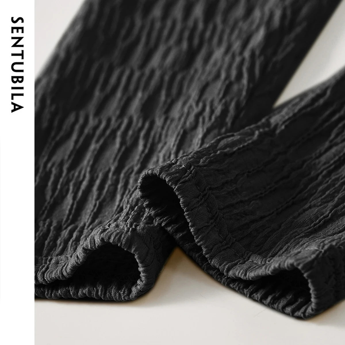 SENTUBILA Slash Neck T-shirt for Women's 2026 Spring Solid Casual Straight Knitted Long Sleeve Simple Tops Female 151T57497