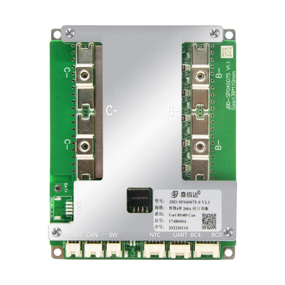 JBD 3S 4S 12V LiFePO4 Li-ion Smart BMS 50A 100A 150A 200A Series Connection With UART 485 CAN Bluetooth