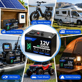 LiFePO4 12V 300AH 12V 200AH Battery Free Charger 12V Lithium Battery Built-In 300A BMS 6000+ Cycle For Solar RV Marine Energy