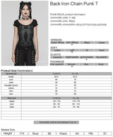 PUNK RAVE Punk Girls Club Hollow-out Summer Black Slim Skull Print T-Shirt Gothic Popular Visual Kei Sexy Cotton Tees Top