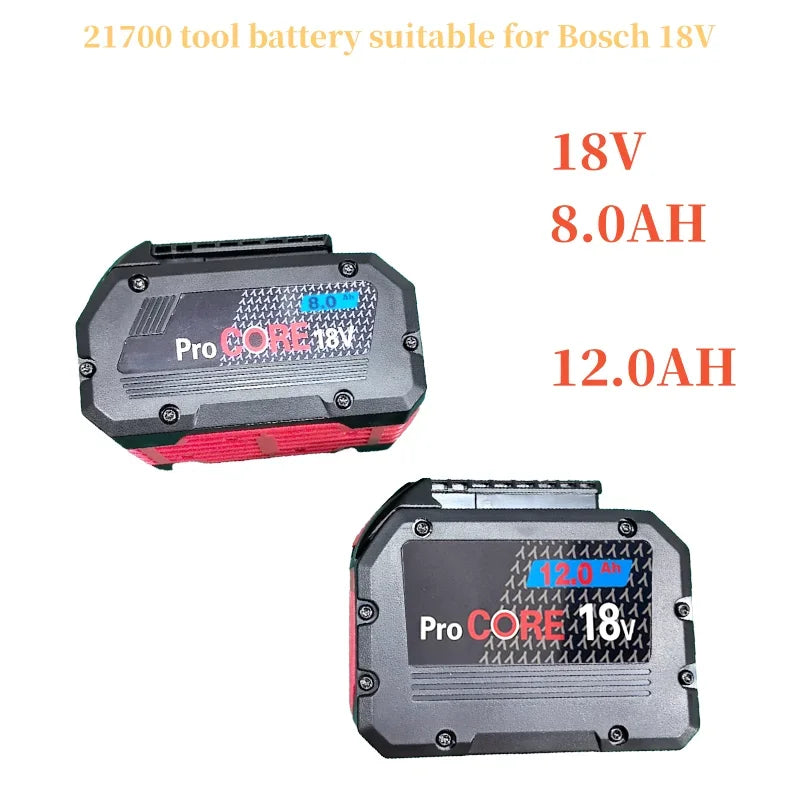 18V 21700 Rechargeable Battery 18V 8.0AH/12.0AH High-Power Suitable for Bosch Tools BAT609 BAT618 GBA18V 21700