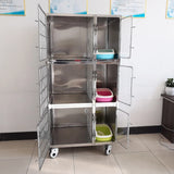 Cat Boarding Cages for Pet Grooming Salon Pet Hospital Stainless Steel Veterinary Cage