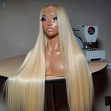 40inch 13x6 613 Blonde Colored Human Hair Lace Front Wigs 200% HD Lace Frontal Wigs Straight Honey Blonde Color Human Hair Wigs