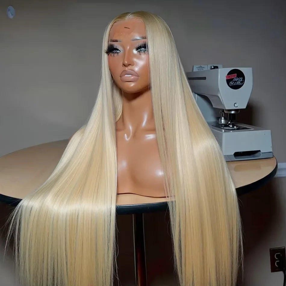 40inch 13x6 613 Blonde Colored Human Hair Lace Front Wigs 200% HD Lace Frontal Wigs Straight Honey Blonde Color Human Hair Wigs