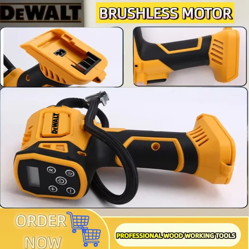 Dewalt Air Compressor Automatic with Digital Pressure Gauge for Car Tire Inflator Cordless Rechargeable Handheld Electric Pump