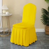 50/100pcs White Spandex Chair Cover Pleated Skirt Seat Protector Covers Hotel Banquet Party Events Wedding Decoration