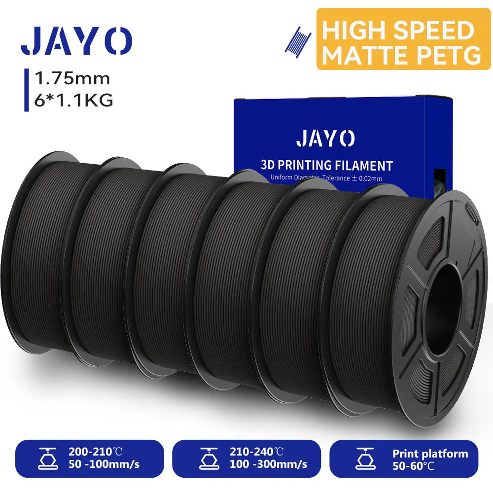 JAYO 3D PETG/ High Speed Matte PETG / PLA Classic Printer Filament 1.75mm 3D Printer Filament 6.6KG Neatly Wound PETG for 3D