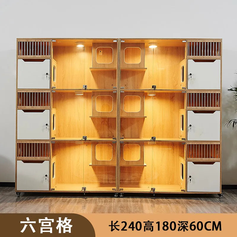 cage, solid wood cat cage, pet shop, glass cat breeding cabinet, display cabinet, foster cabinet, cattery,