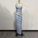 Elegant Printed Women's Dress Sleeveless Off Shoulder Skinny Lady Long Dresses 2026 Summer Chic Female Vacation Comfortable Robe