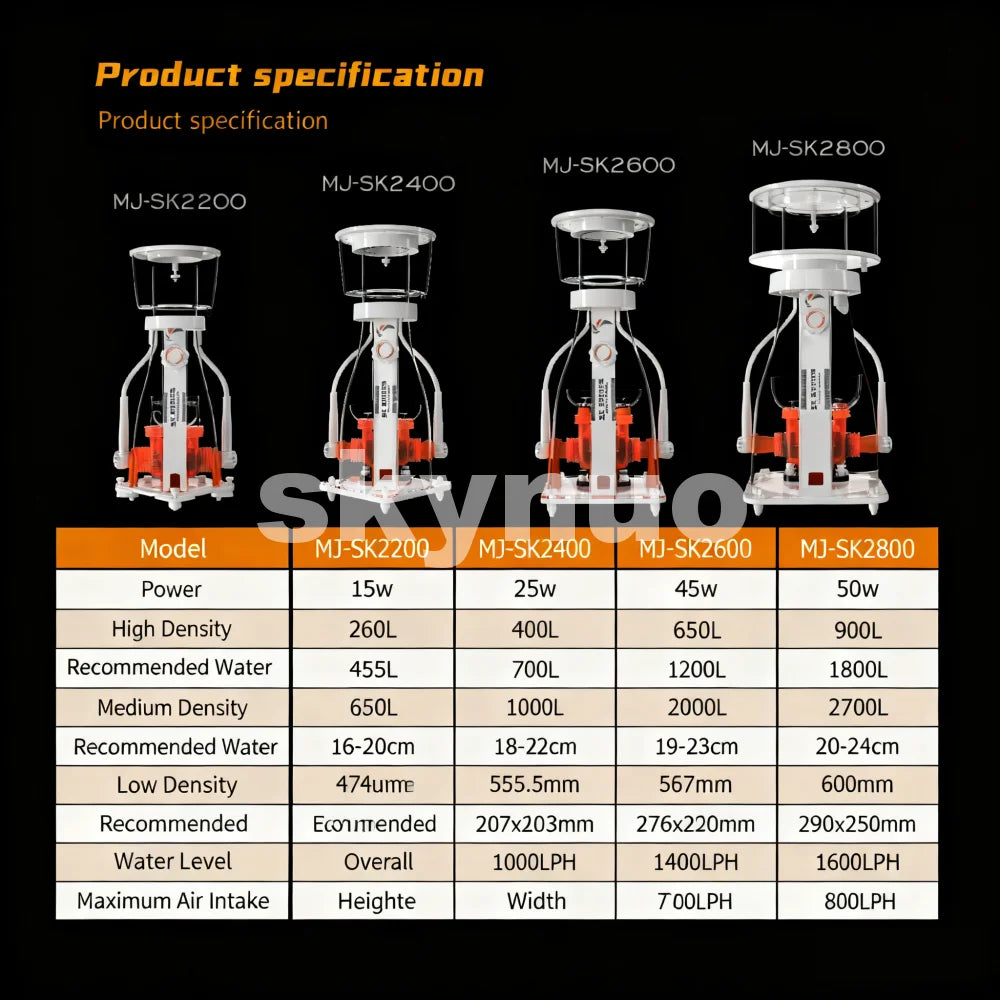 2026 New MJ-SK2200/2400/2600/2800 Aquarium Protein Skimmer Dual Needle Wheel DC Water Pump Explosion Proof for Coral Reef Tank
