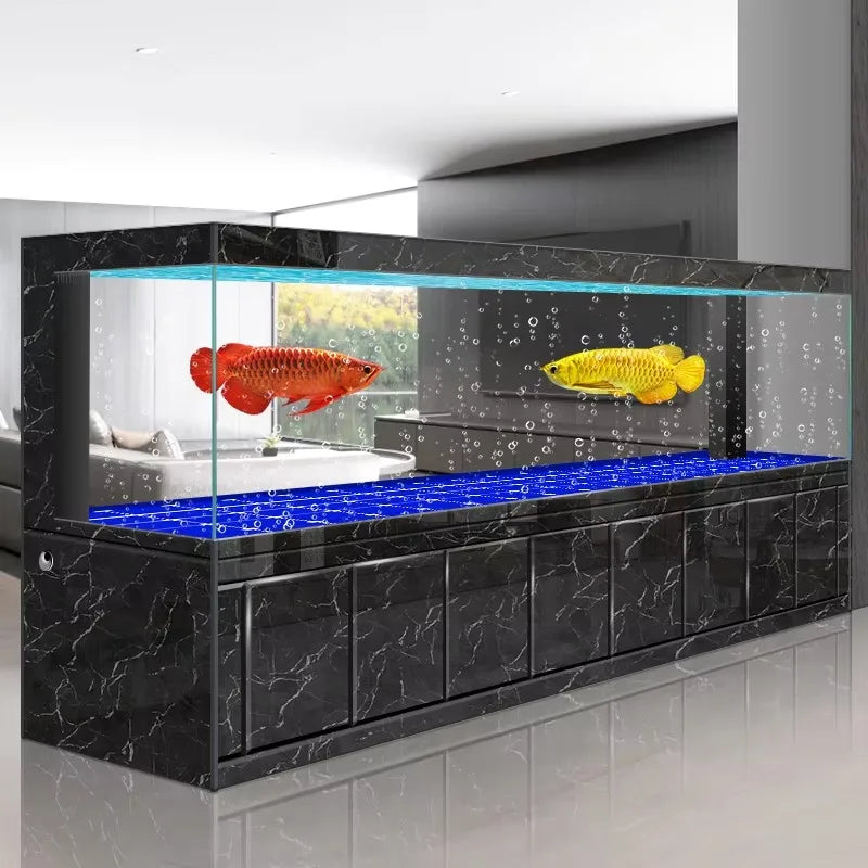 All-in-One Aquarium2026 Integrated Office & Living Room  Large 2m Floor Fish Tank With Bottom Filter For Golden Dragon