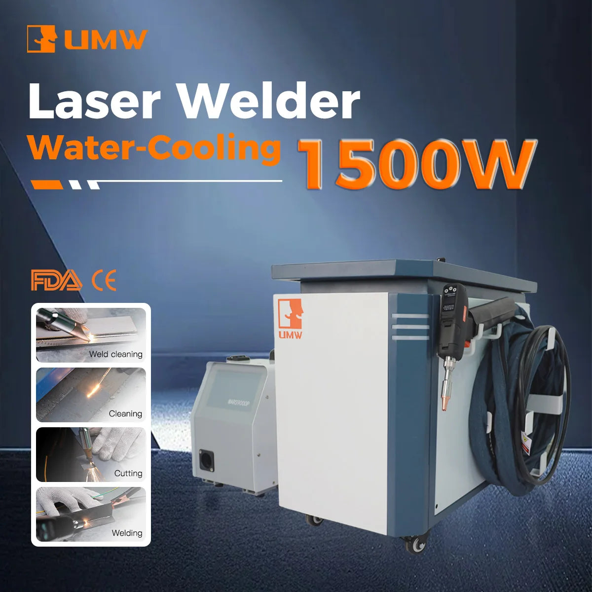 UMW 4 in 1 laser welding machine Metal welding Fiber laser welder 1500w Elevator Escalator And Metal Structure Manufacturing