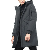 Pioneer Camp Men's Winter Coats Water-Repellent Windproof Thicken Parkas Long Hooded Padded Puffer Jacket