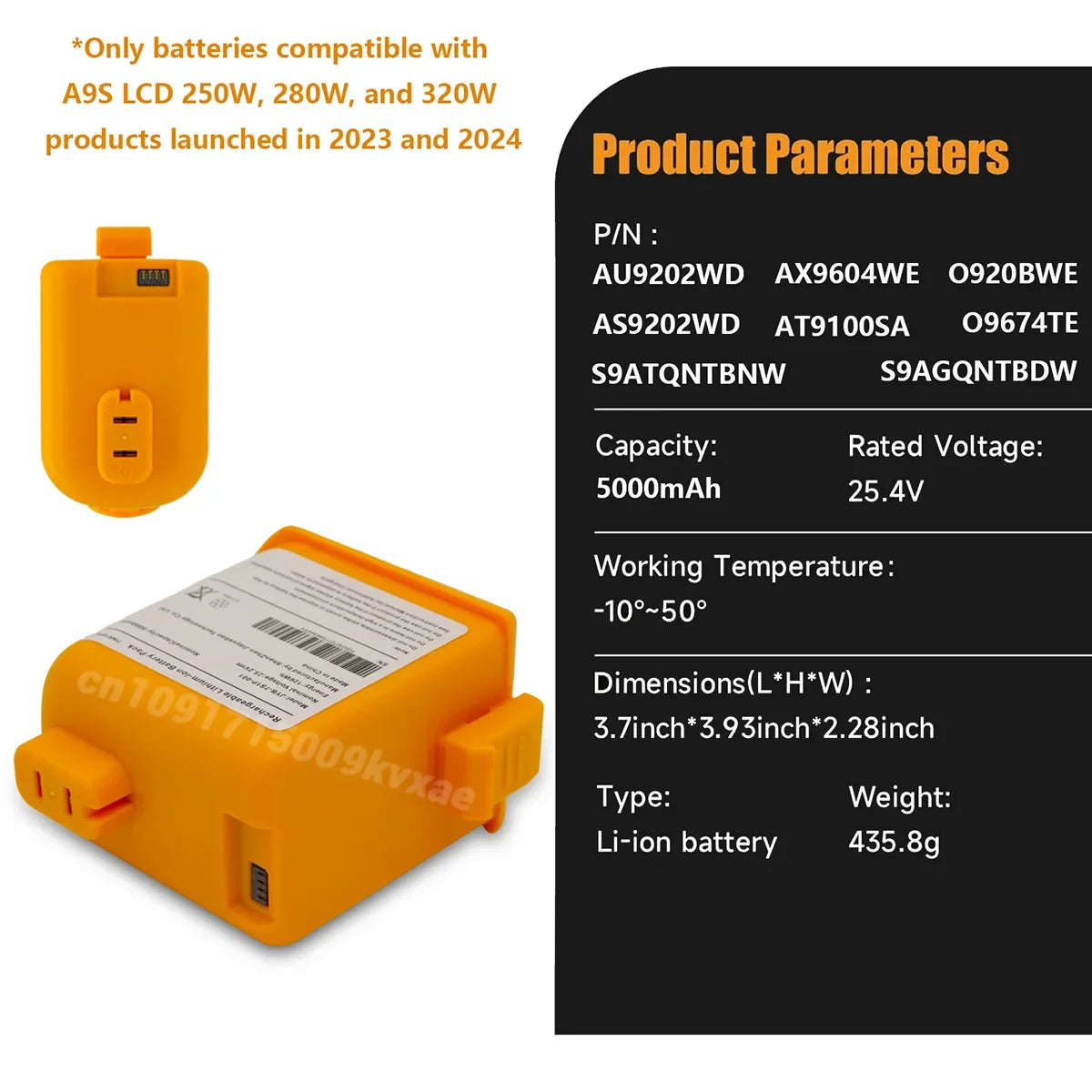 23/24Year Cord Zero 5000mAh Replacement Li-ion Battery Pack for LG A9S LCD EAC63382216 Cordless Vacuum Cleaner Battery A9S, A9X