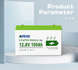 ANENJI LiFePO4 battery 12.8V 100AH 1.28KWh Power Battery Backup Solar Storage 12V-100AH lithium Battery for Home built-in BT BMS