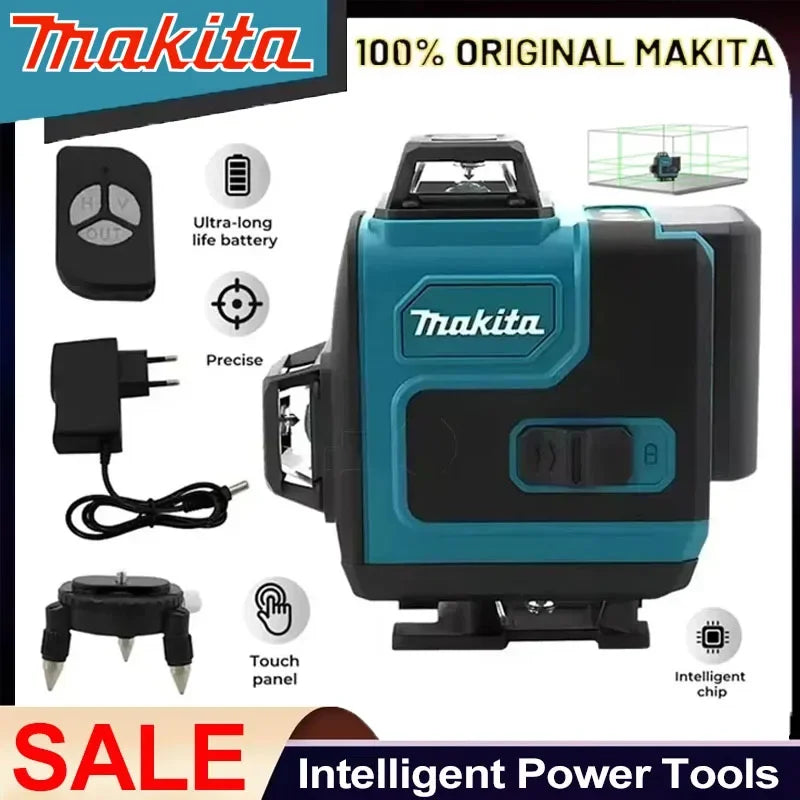 Makita High-Precision Green Light Laser Level 16-Line 360 Horizontal & Vertical Wall-Mounted Portable Tool for Precision Project
