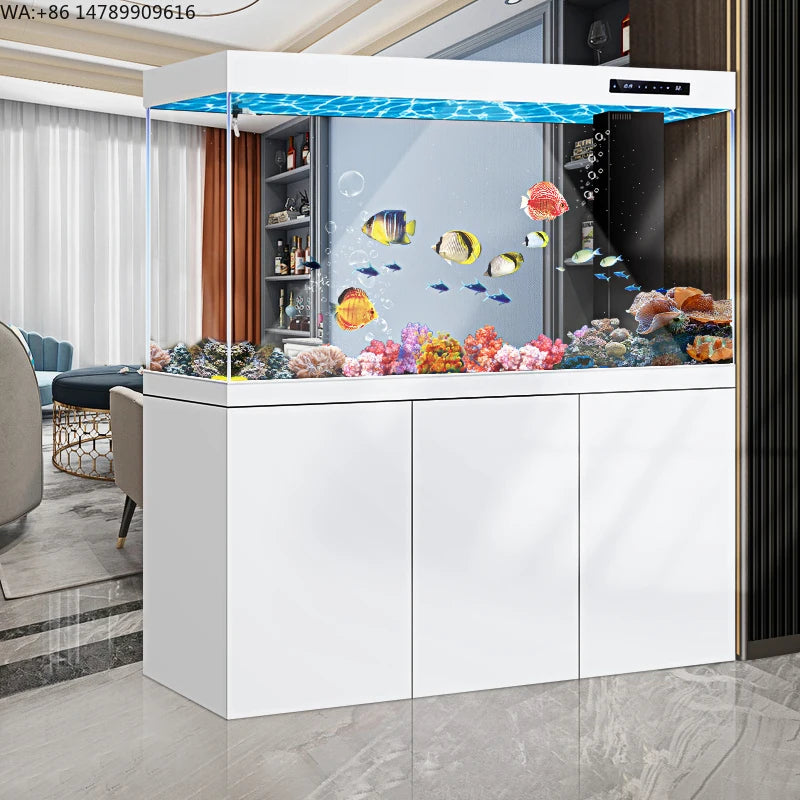 All-in-One AquariumSmart Modern Aquarium With Bottom Filter - Ultra Clear Glass Fish Tank For Freshwater/Saltwater, Home & Offic