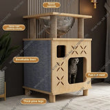 I L Solid Wood Cat Nest Cat Climbing Frame Space Capsule Cat Villa Nest Shelf Pet Toy Scratchers Products Furniture Accessories