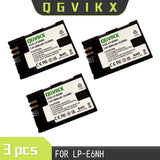 QGVIKX LP E6NH Compatible with Canon EOS R7 7.4V 2600mAh POWER BATTERY CAPACITY 19.24Wh 2-Pack Battery and Triple Slot Charger