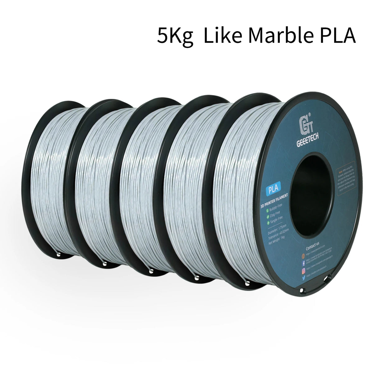Geeetech 5Kg Like Marble PLA 3D Printer Filament Plastic 1.75mm,Tangle-Free, 3d printing wire materialsvacuum packaging