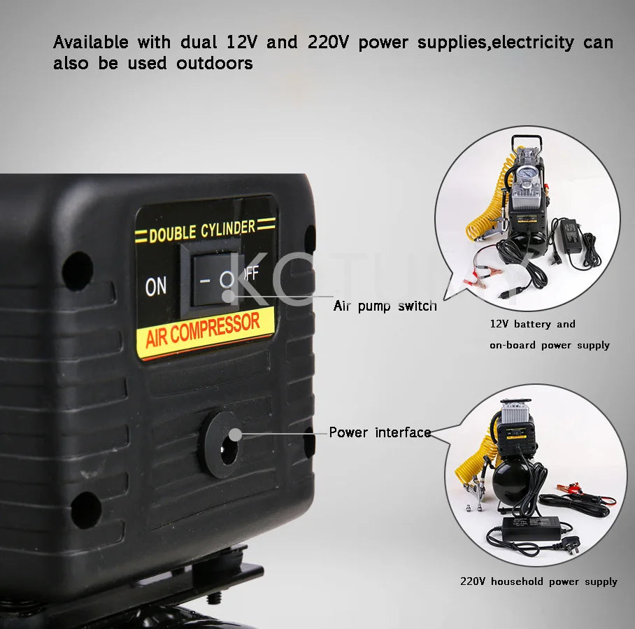 Mini Car Tire Inflator Pump Air Reservoir for Car Painting Small Air Compressor Portable Oil-free Silent Air Pump 3L/4L