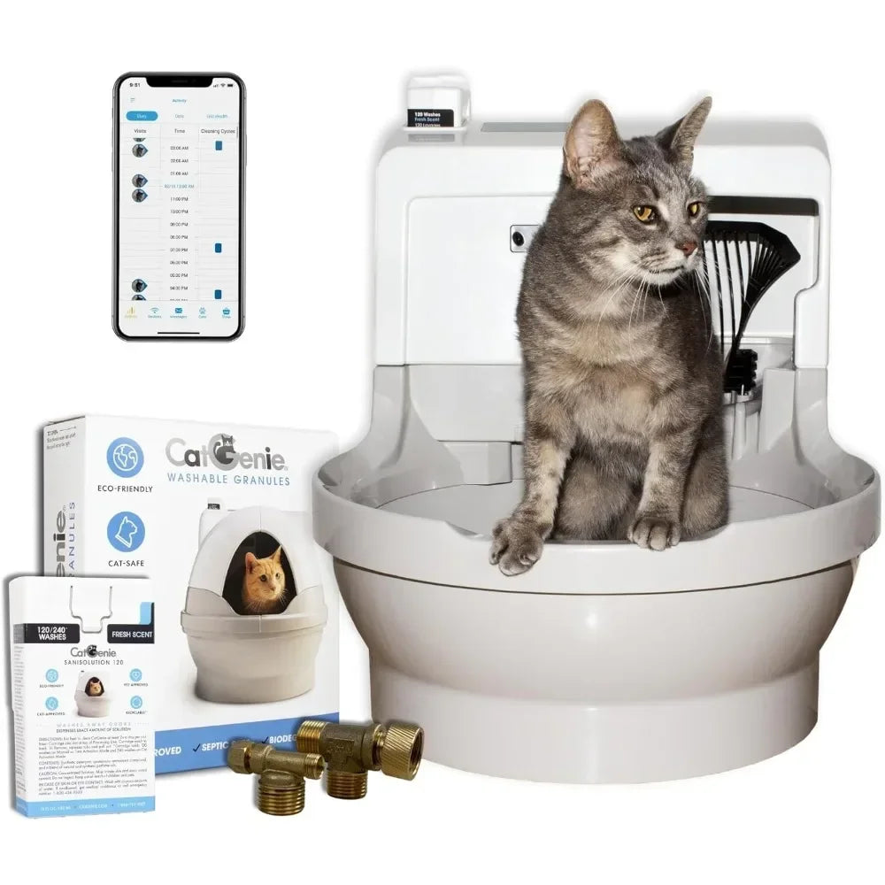 Nordic Deluxe Self-Cleaning, Fully-Flushing, Automatic Cat Litter Postmodern Box-New