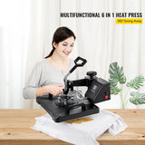 SucceBuy 5 6 8 in 1 Heat Press Machine T shirt Heat Transfer Printer Muntifunctional Sublimation Mug/Latte Mug/Hat/Plate/Bottle