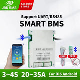 JBD Smart Bms Lifepo4 BMS 4S Lithium Battery Balance Board 20A 30A 35A Same Port Temp Sensor With UART RS485 Bluetooth Function