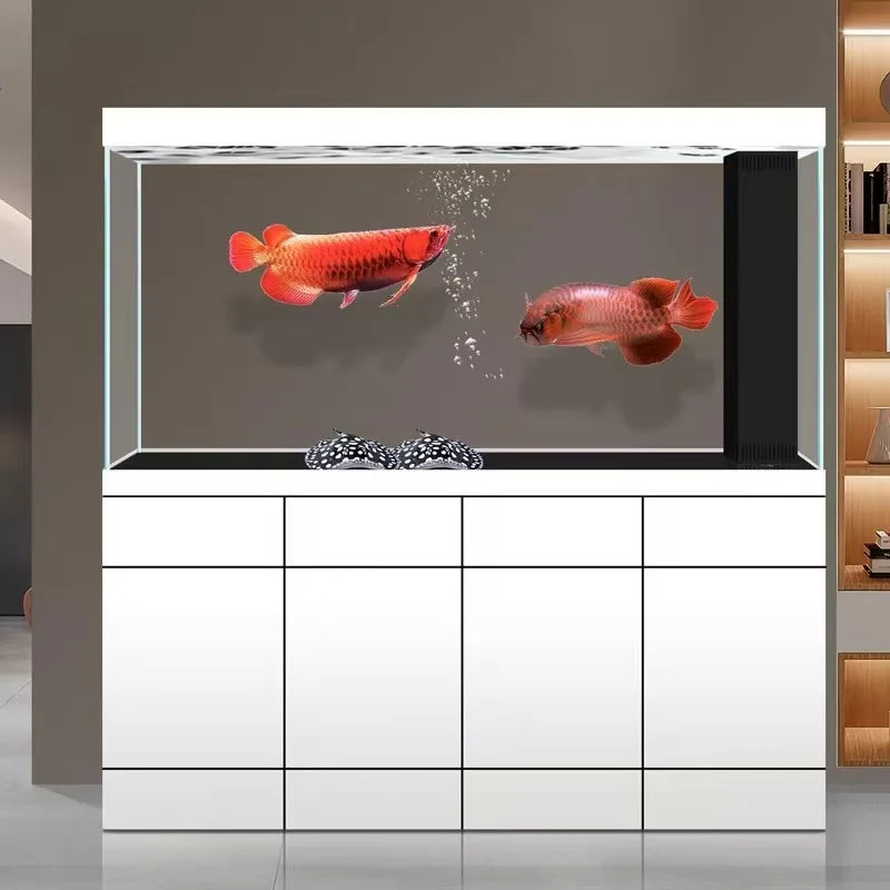 All-in-One AquariumHighaluminum Alloy Fish Tank Large Living Room Aquarium Ultra-clear Glass Home Room Divider Bottom Filter No