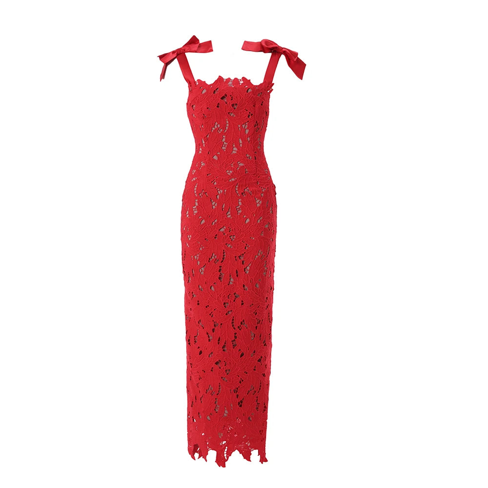 Elegant Long Party Dress Women Sexy Slim Hip Package Bow Sling Female Christmas Evening Dresses 2025 Fashion Club Maxi Lady Robe