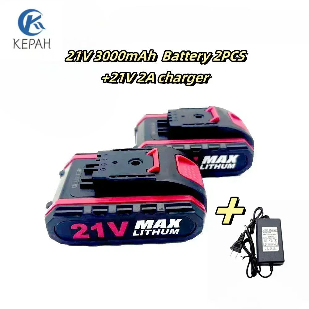 21VMAX 3000mAh lithium battery, suitable for battery replacement and re sawing of cordless drill chain saw car washing machines