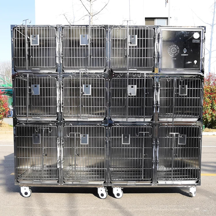 Veterinary Cage Twelve Compartments for Pet Hospital Pet Cages Dog Cat Veterinary