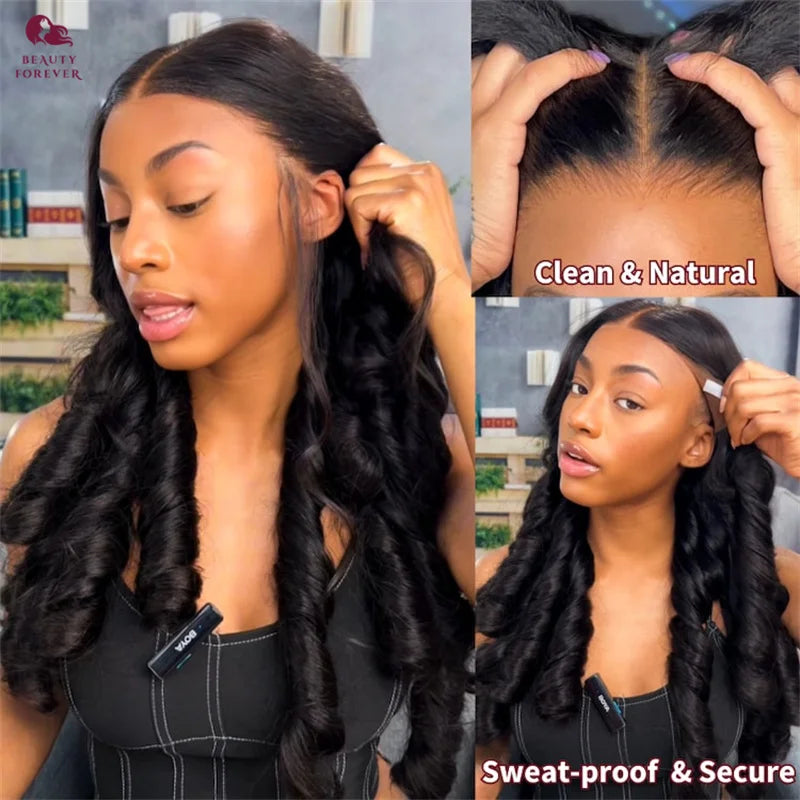 Beautyforever 3D Body Wave 13x4 7x5 Bye KNOTS Glueless Wig Human Hair Ready to Wear Drawstring Human Hair Wig Fits All Size Head